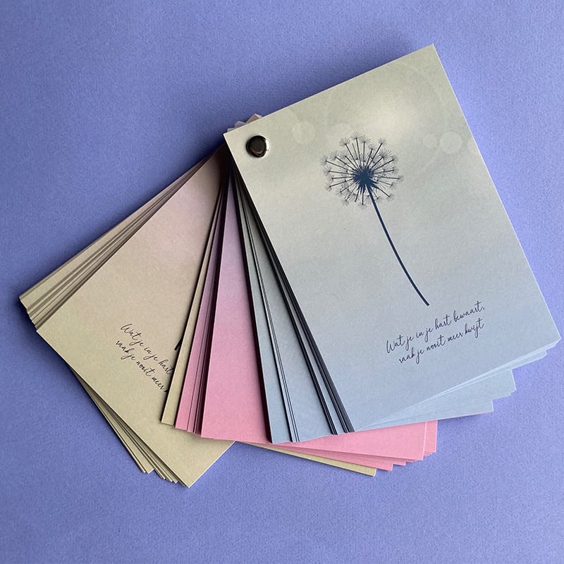 herinneringskaartjes dandelion voor het afscheid van een dierbare