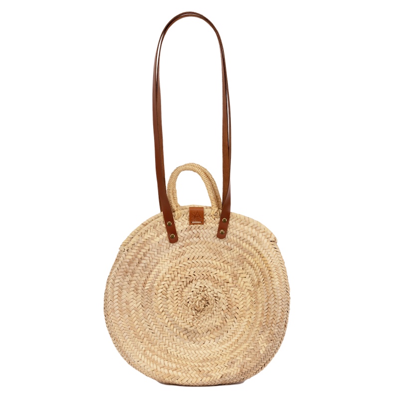 Rieten schoudertas groot