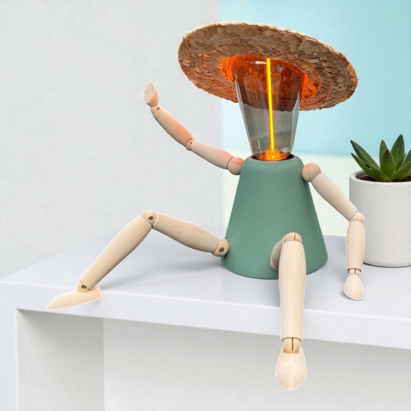 Lightbuddy | vintage groen | Strohoed