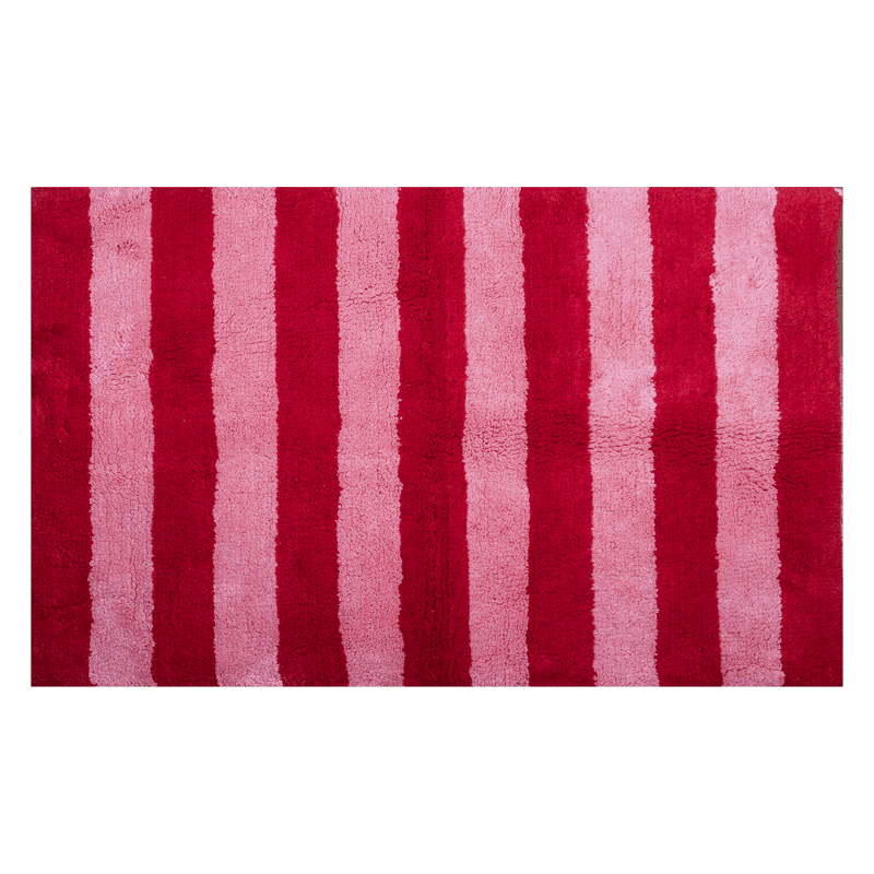 Kitsch Kitchen badmat gestreept roze/rood