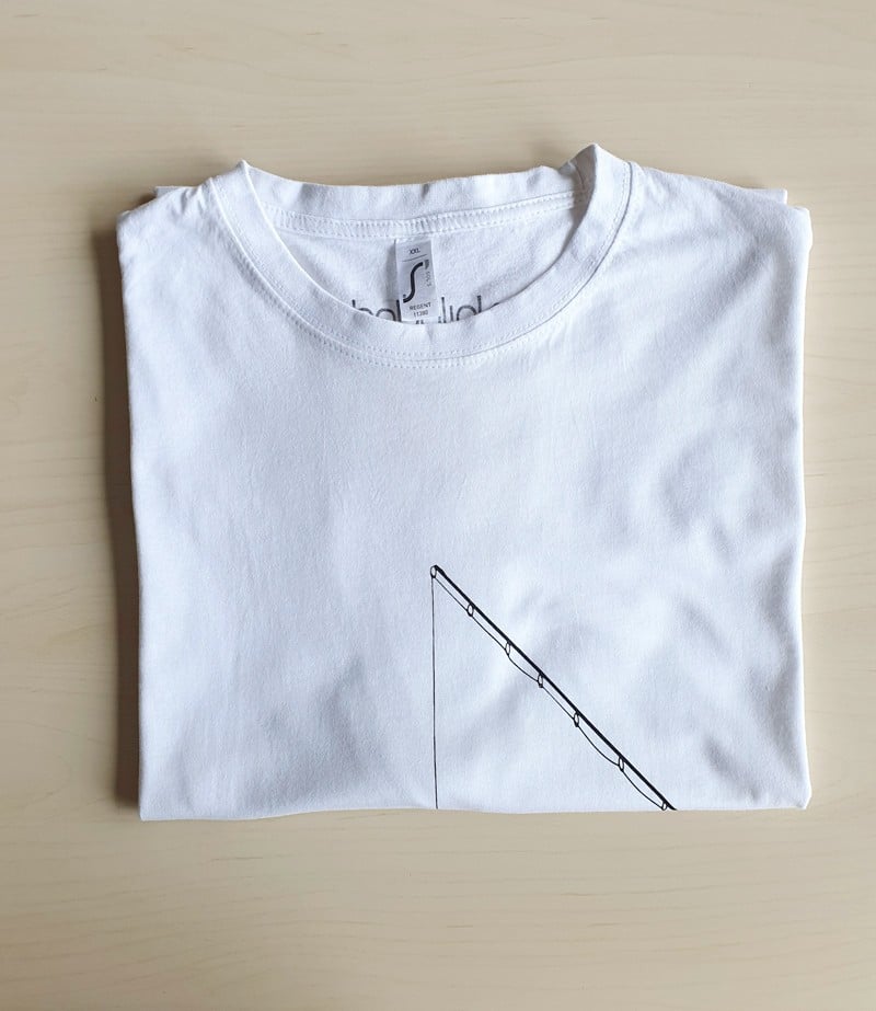 Hand bedrukt, wit katoenen t-shirt, grappig vissen design, "Love Fish… - 136675 Hand bedrukt, wit katoenen t-shirt, grappig vissen design, "Love Fishing", men's, extra extra large