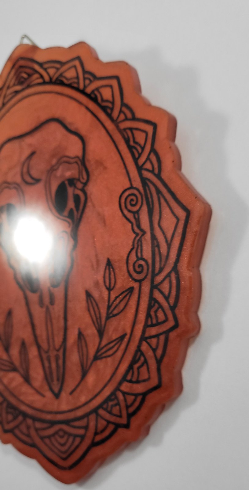 Vogel schedel muur decoratie rood