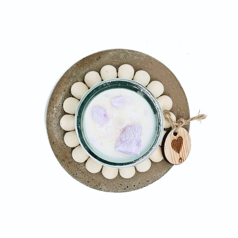 DIY pakket - Kralenkaarsje met geurdecoratie - lavendel