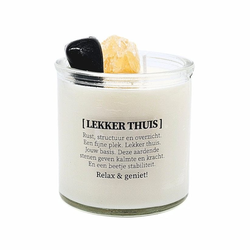 Geurkaars met edelstenen - Lekker thuis - honing calciet & toermalijn - 64407.jpeg Geurkaars met edelstenen - Lekker thuis - honing calciet & toermalijn