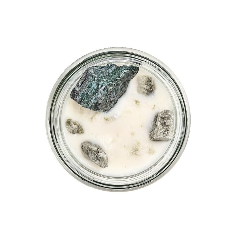 Kaars met edelsteen en geurdecoratie - Fuchsiet