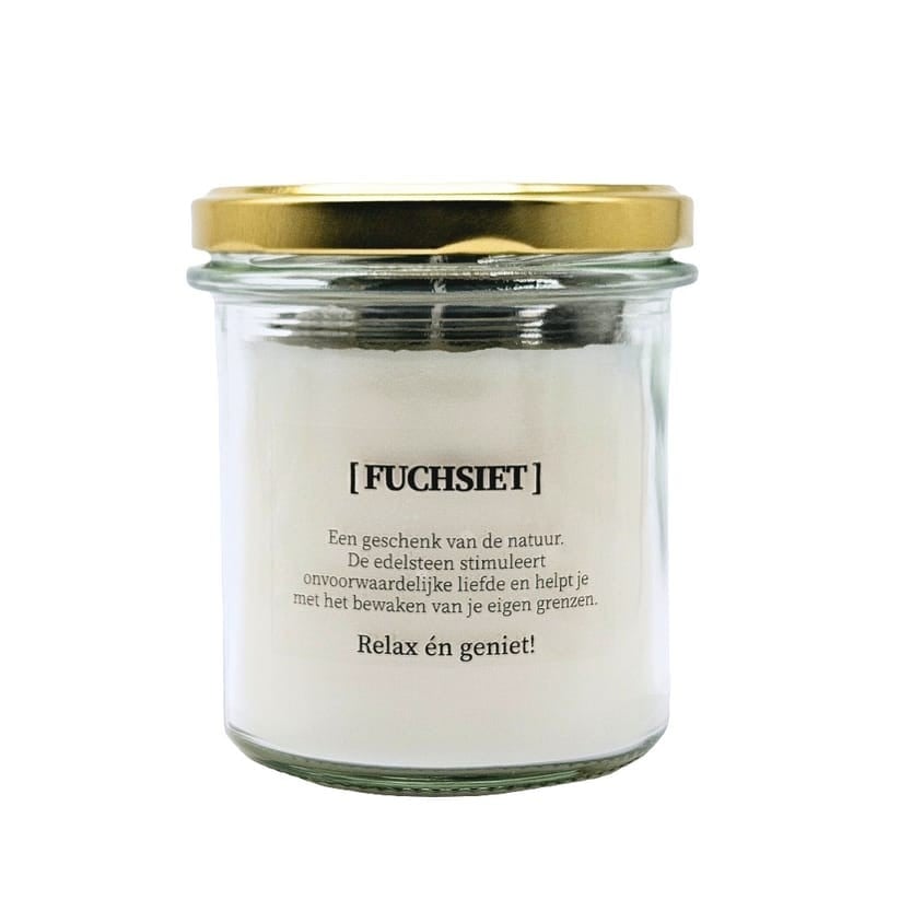 Kaars met edelsteen en geurdecoratie - Fuchsiet