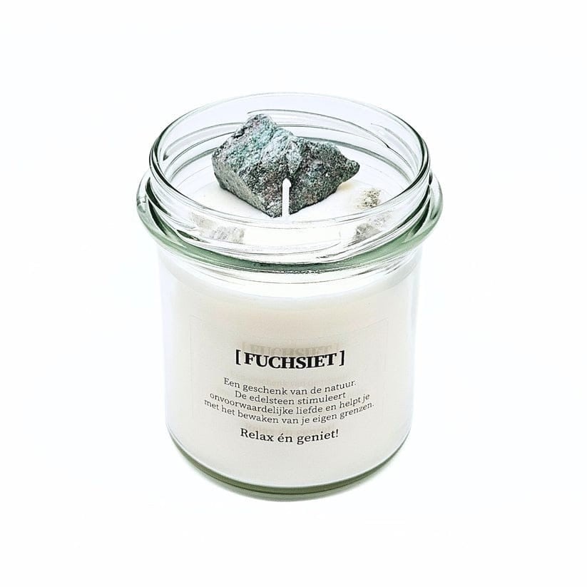 Kaars met edelsteen en geurdecoratie - Fuchsiet