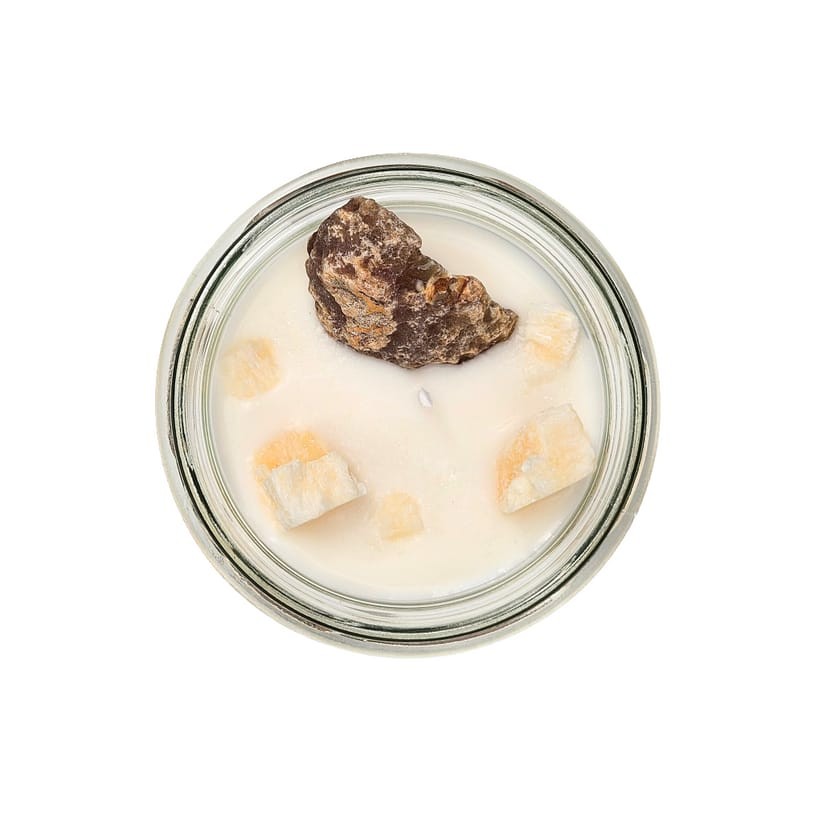 Kaars met edelsteen en geurdecoratie - Rode agaat