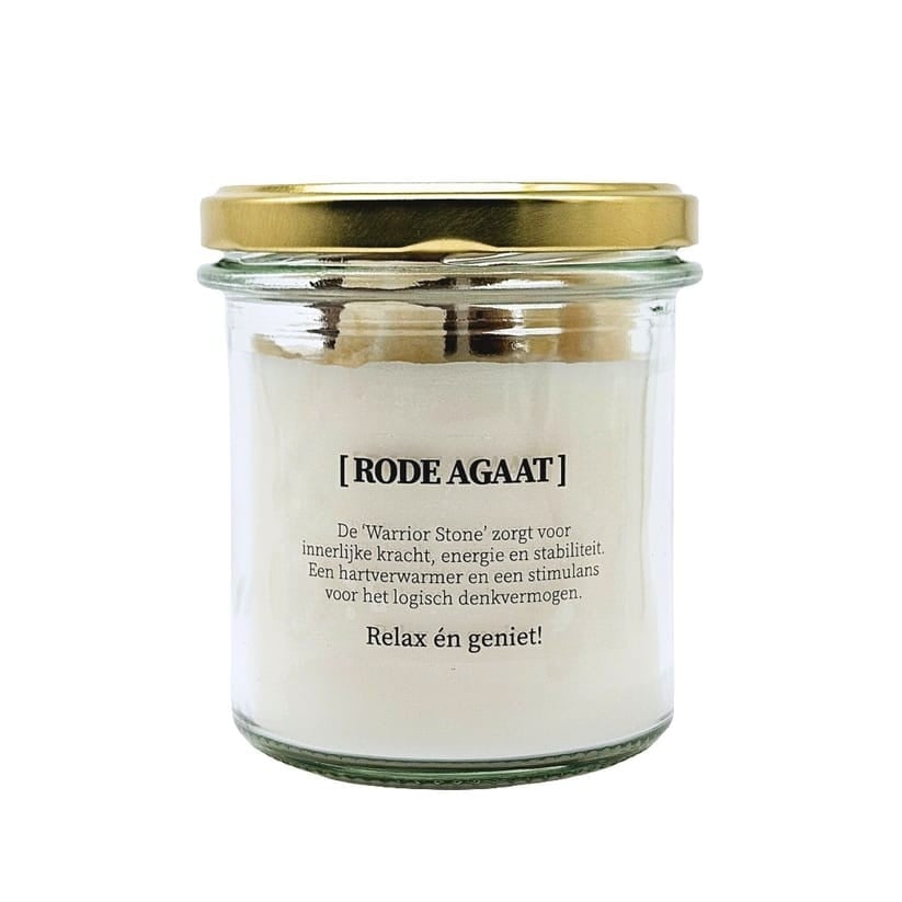 Kaars met edelsteen en geurdecoratie - Rode agaat