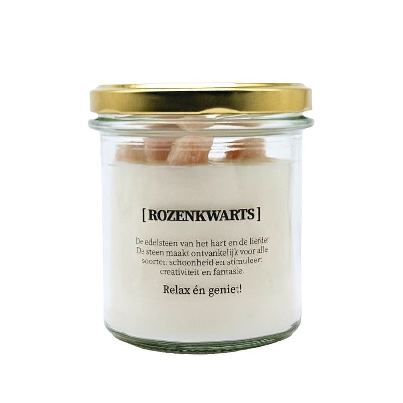 Kaars met edelsteen en geurdecoratie - Rozenkwarts - 64767.jpeg Kaars met edelsteen en geurdecoratie - Rozenkwarts