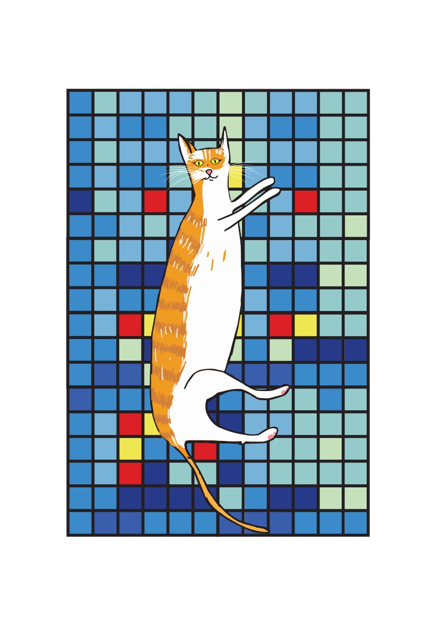 Cat poster: Original Digital Art (A3) - 148430 Cat poster: Original Digital Art (A3)