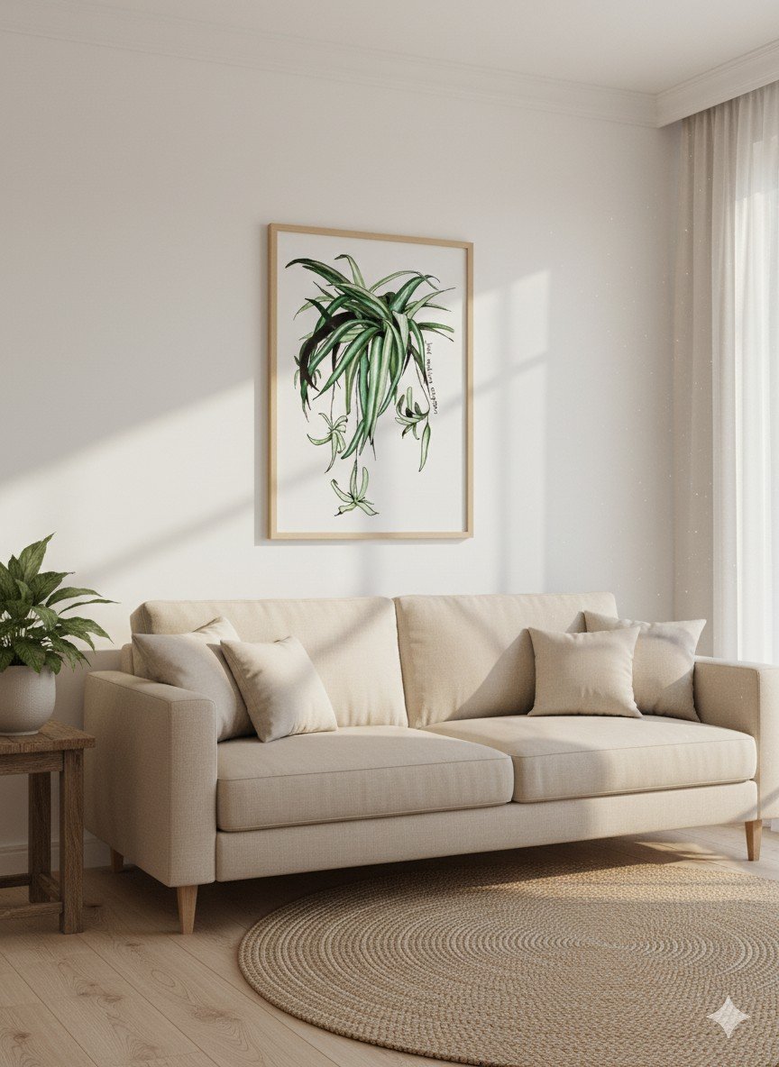 Poster – Graslelie aquarel, Just making oxygen illustratie - 98058 Poster – Graslelie aquarel, Just making oxygen illustratie