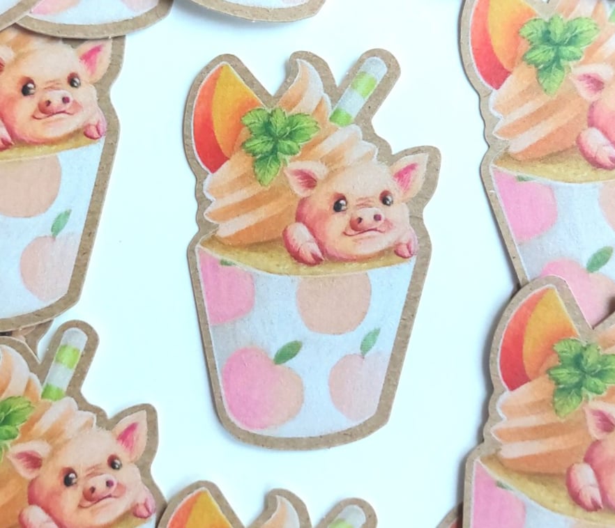 Varken cupcake kraftpapier sticker,3,9x6 cm ( 1.18x2.36 inch) - 86880 Varken cupcake kraftpapier sticker,3,9x6 cm ( 1.18x2.36 inch)