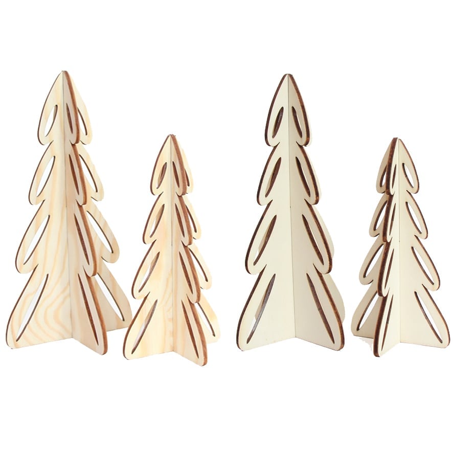 Houten kerstbomen - Two (set van 2)