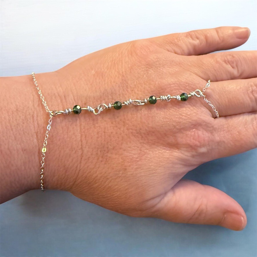 Smaragdgroene handketting - 153963 Smaragdgroene handketting