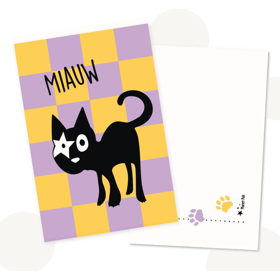 Handgemaakte decoratie-/ cadeauset met Hoshi de Kat | 2-delig met gra… - 98356 Handgemaakte kinderkamer decoratie-/ cadeauset met Hoshi de Kat | 2-delig met gratis kaart!