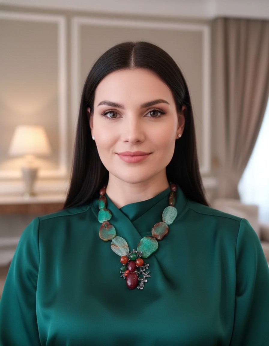 Agaatketting met centrale hangerbroche