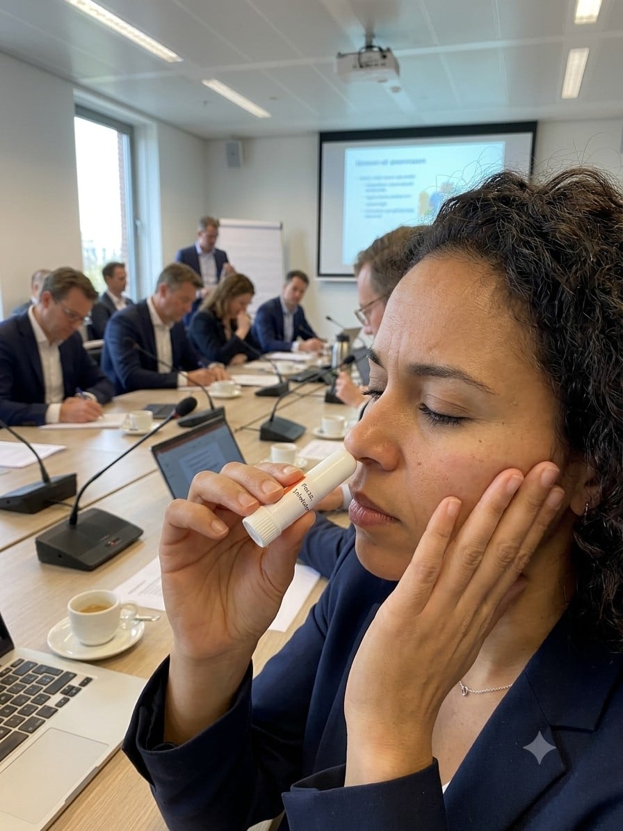 Focus, breng rust en helderheid in een drukke dag; inhalator
