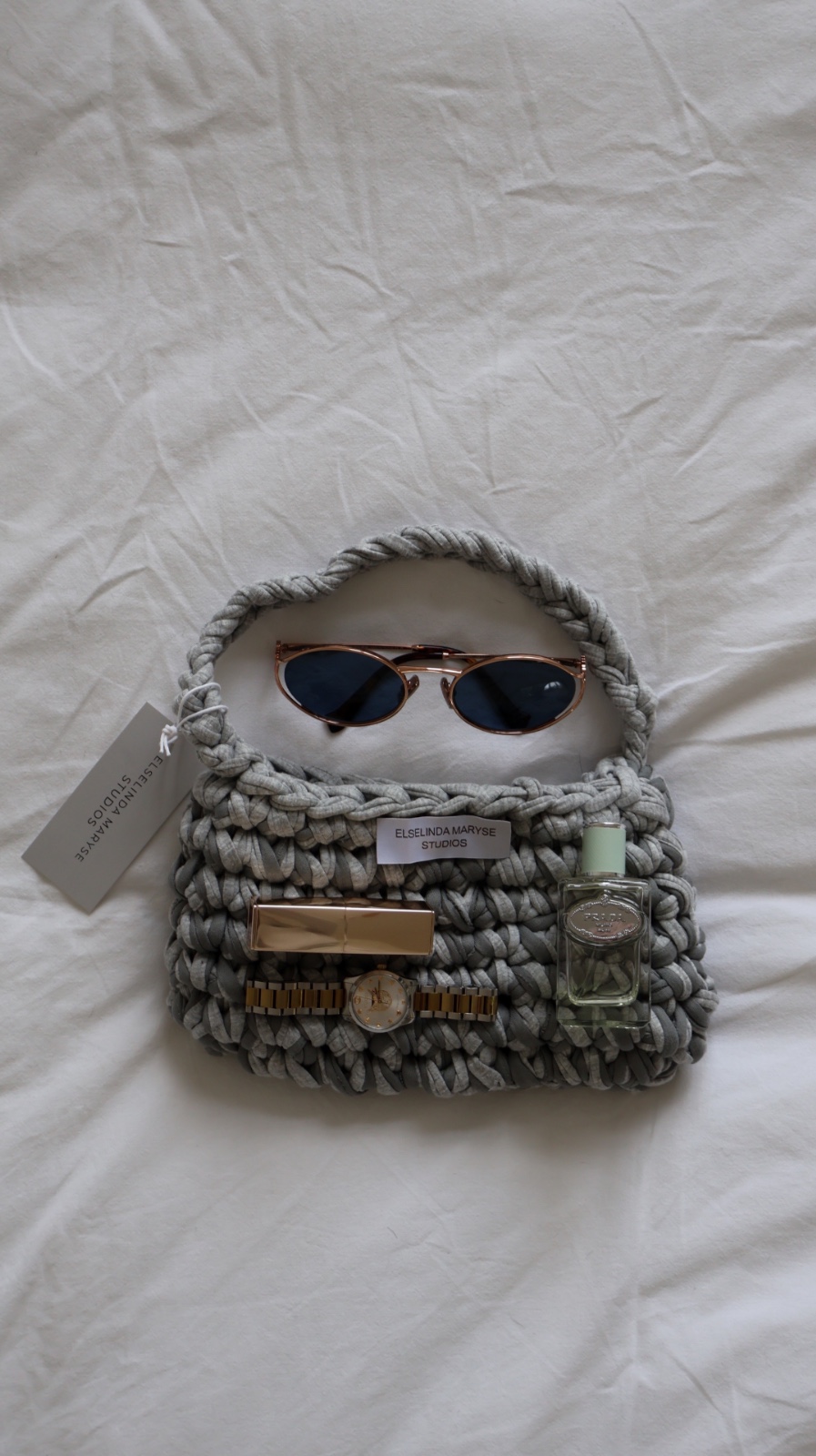 Granite Wave gehaakte schoudertas