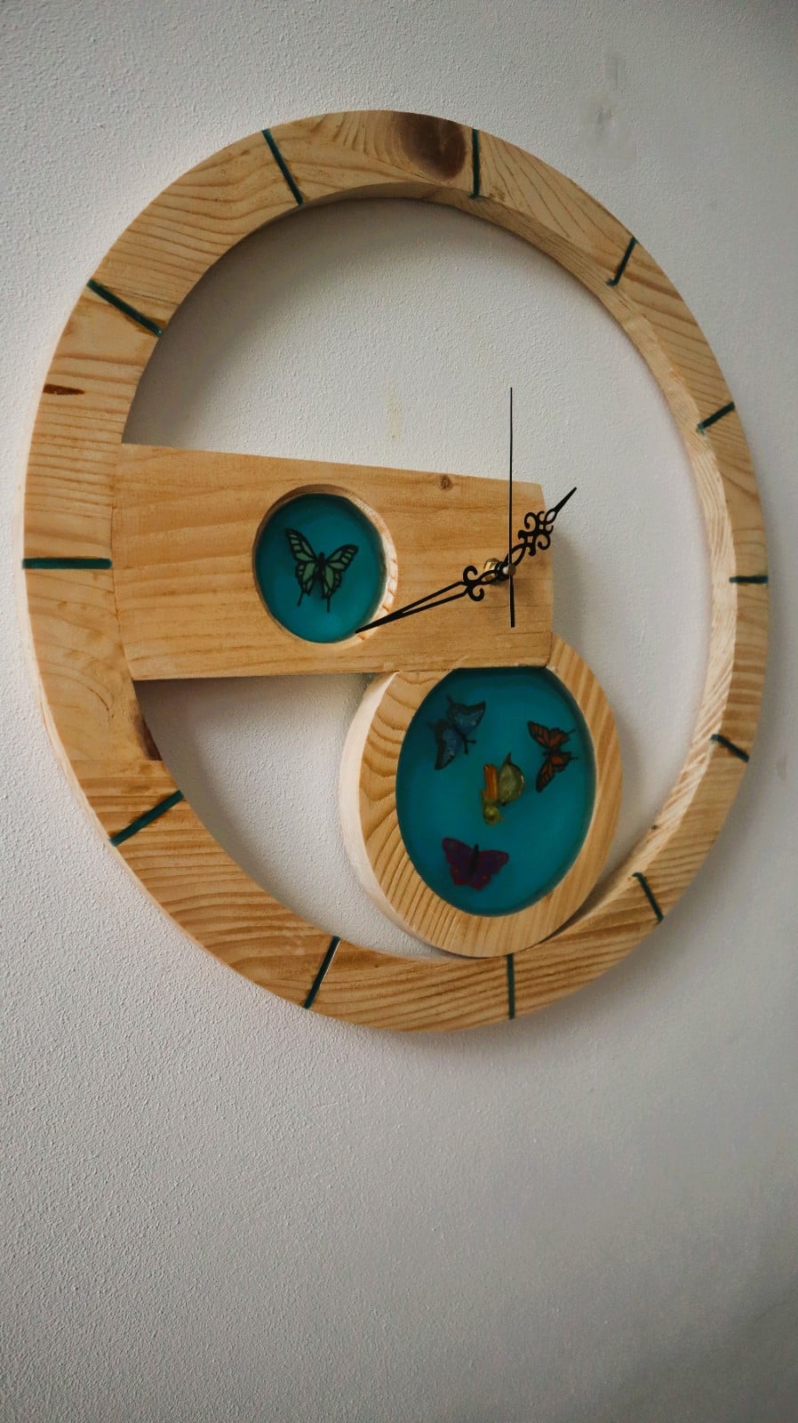 Clock with butterflies