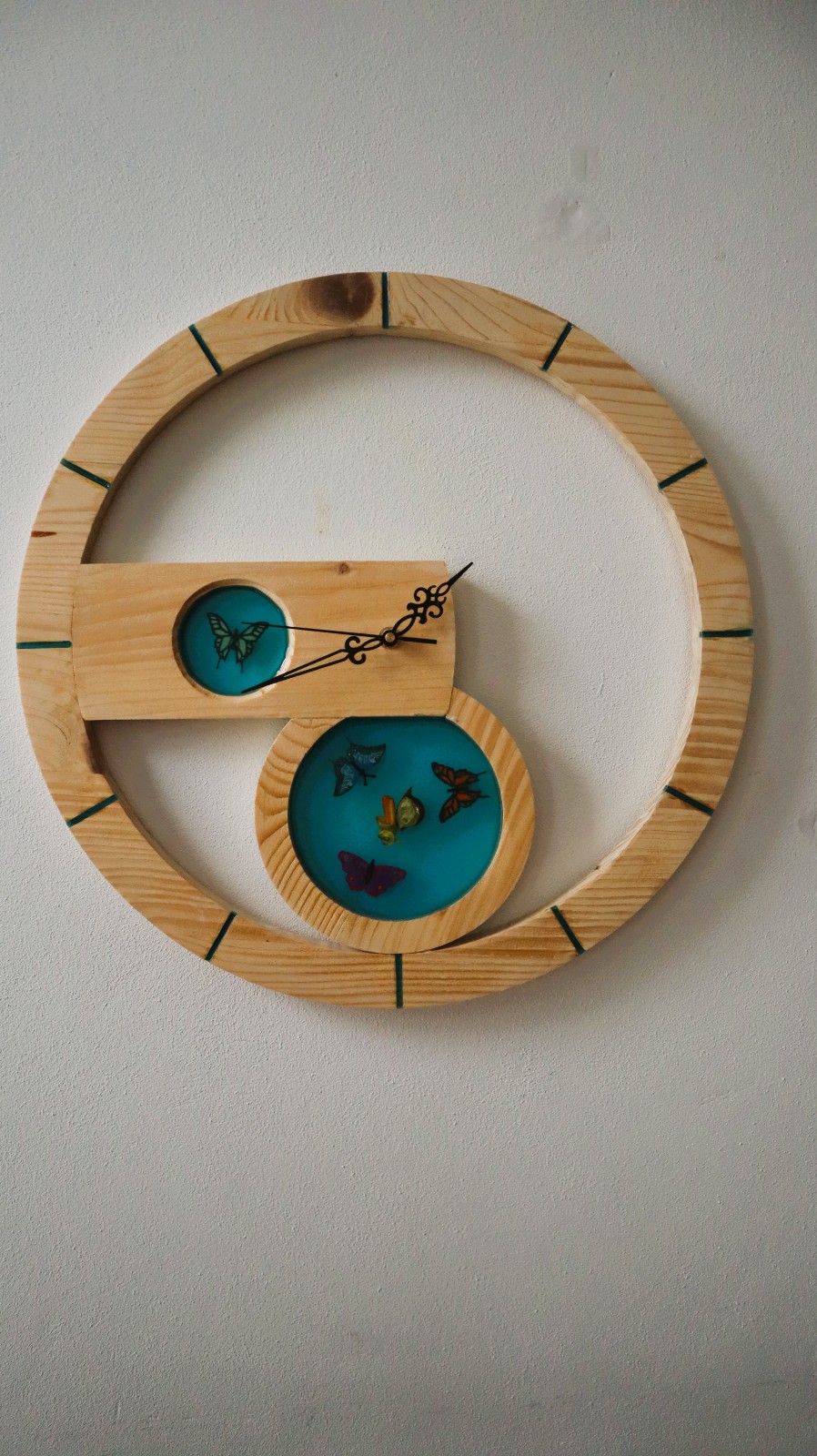 Clock with butterflies