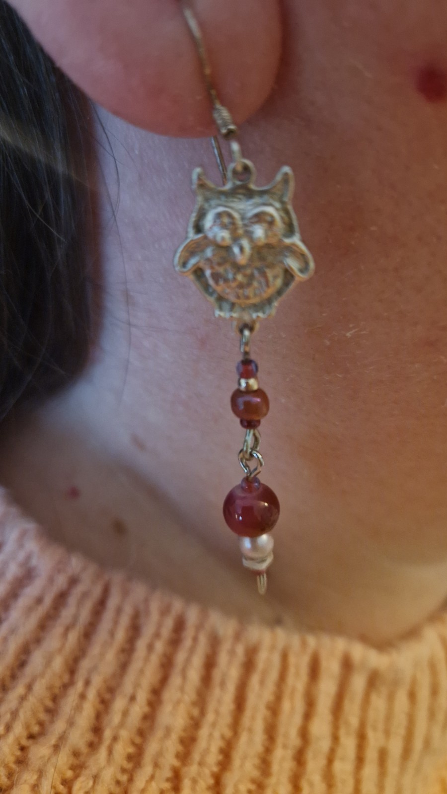 Zilveren oorbellen uiltjes met kralen - 66418.jpeg Zilveren oorbellen uiltjes met kralen