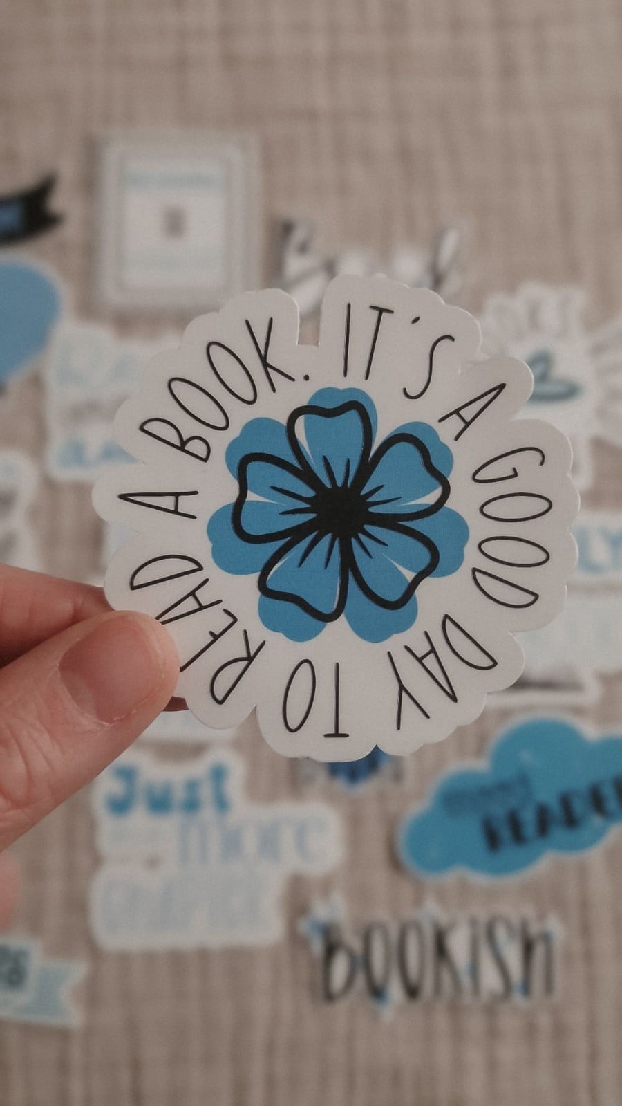 Bookish blauw stickerset, set van 10 stuks ( A )