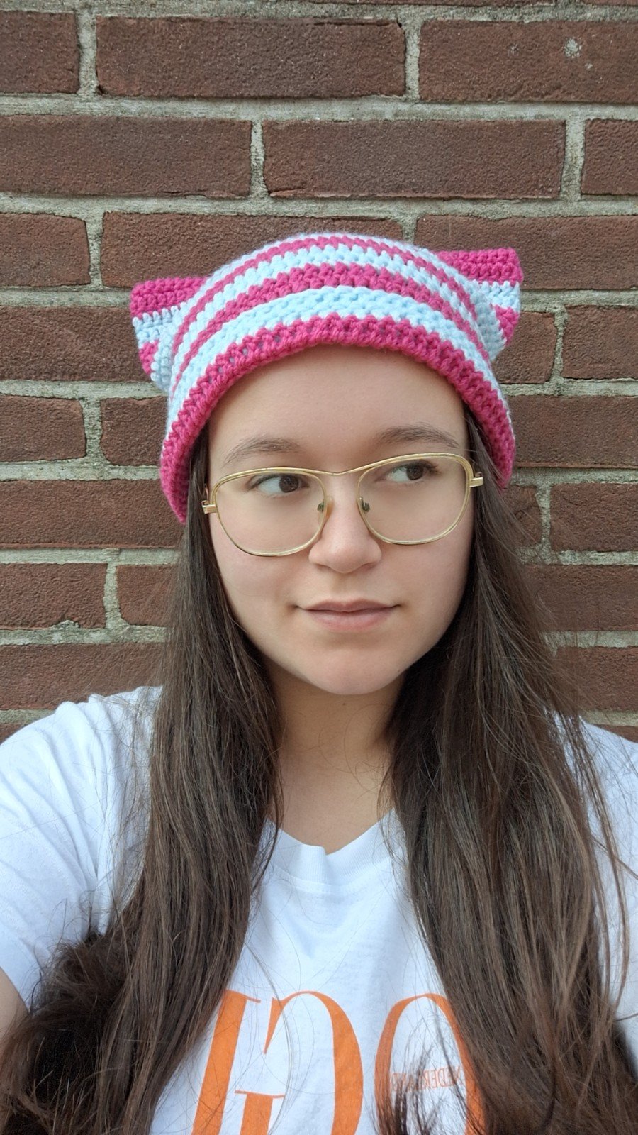Gehaakte muts | Knalroze en lichtblauw