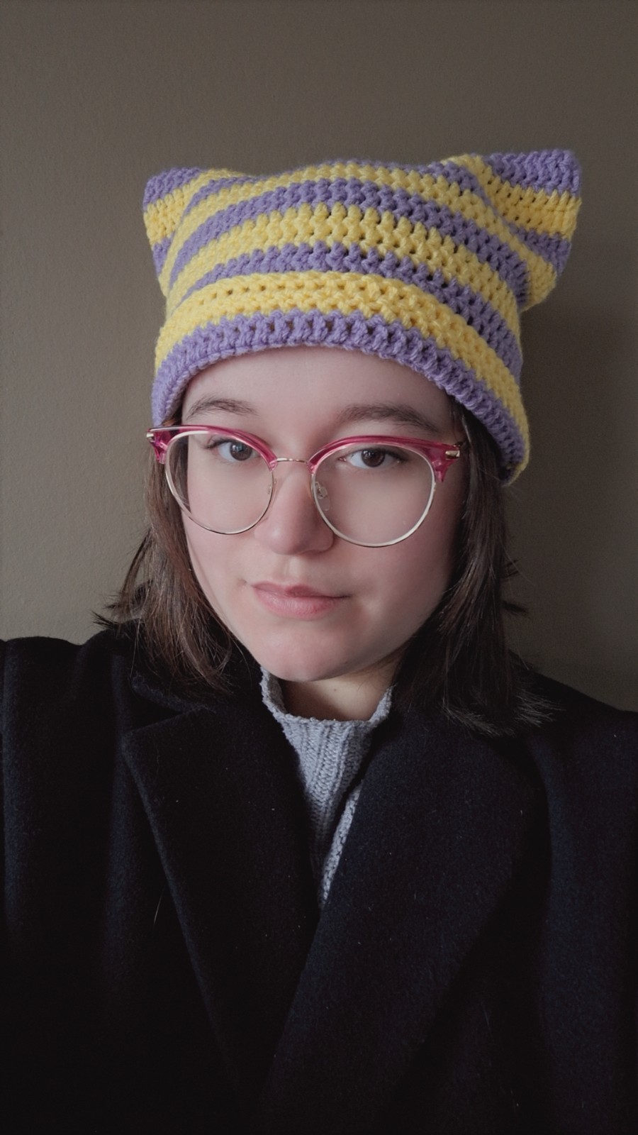 Gehaakte muts 'Lilac & yellow' - 58052.jpeg Gehaakte muts | Lila en geel