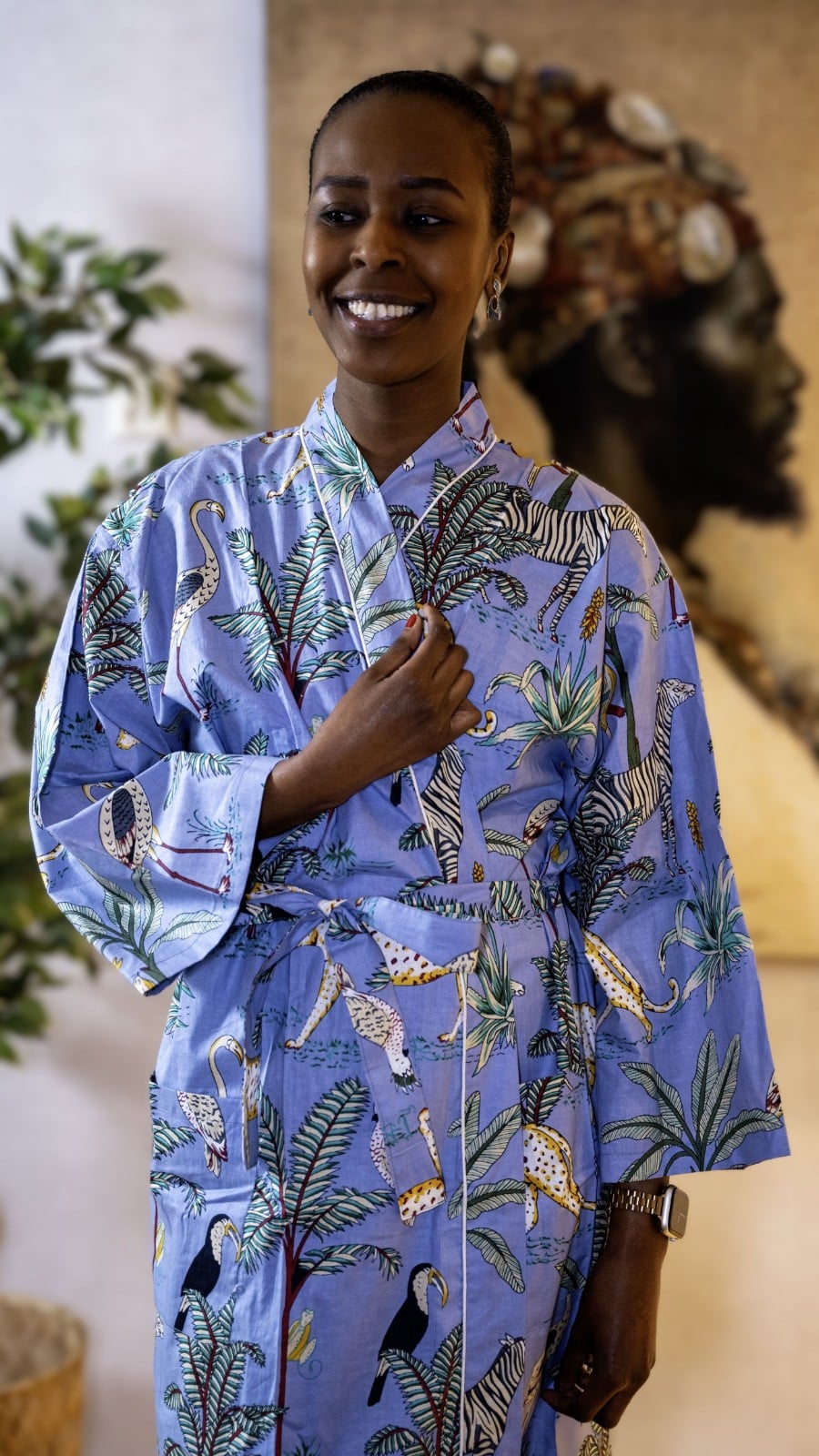 Kimono - Unisex - One size fits all - Jaipur Breeze Collection - Purple Blue - 58576.jpeg Kimono - Unisex - One size fits all - Jaipur Breeze Collection - Paarsblauw