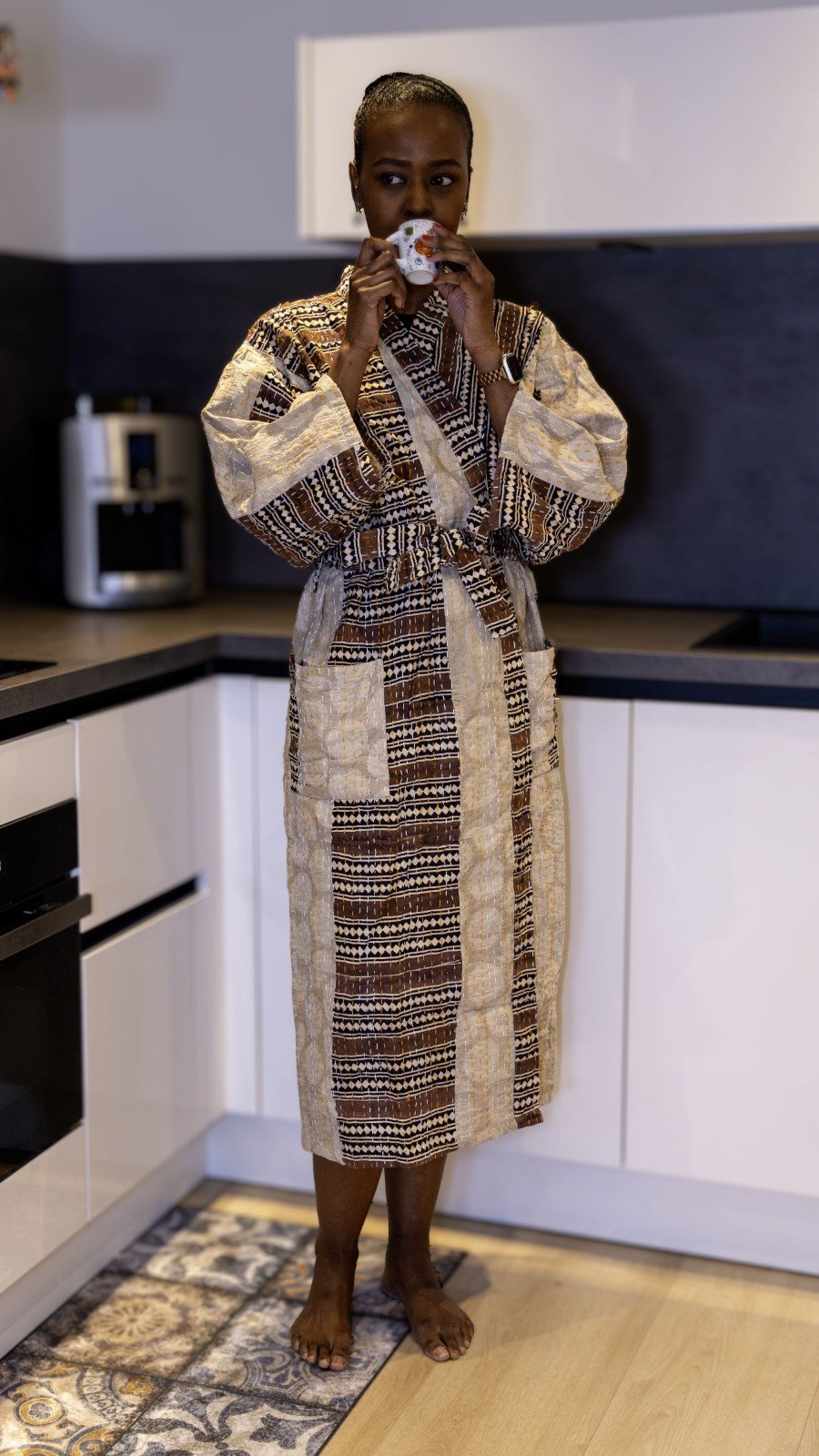 Kimono - Unisex - One size fits all - Quilted Charm Collection - Brown