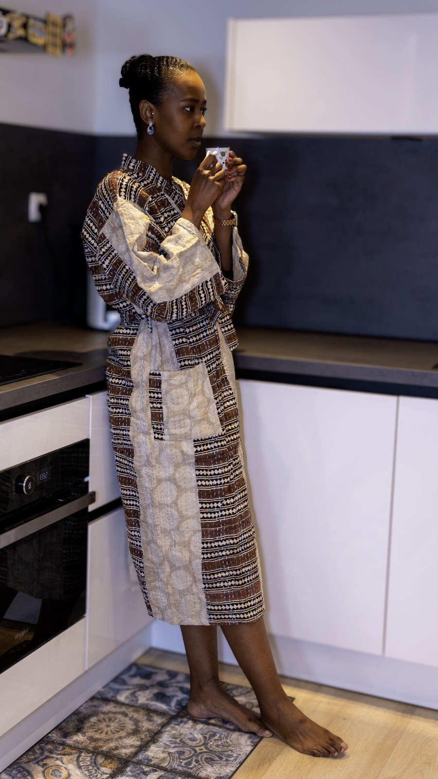 Kimono - Unisex - One size fits all - Quilted Charm Collection - Brown