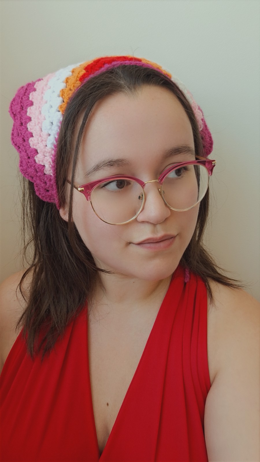 Gehaakte bandana 'Lesbische vlag'