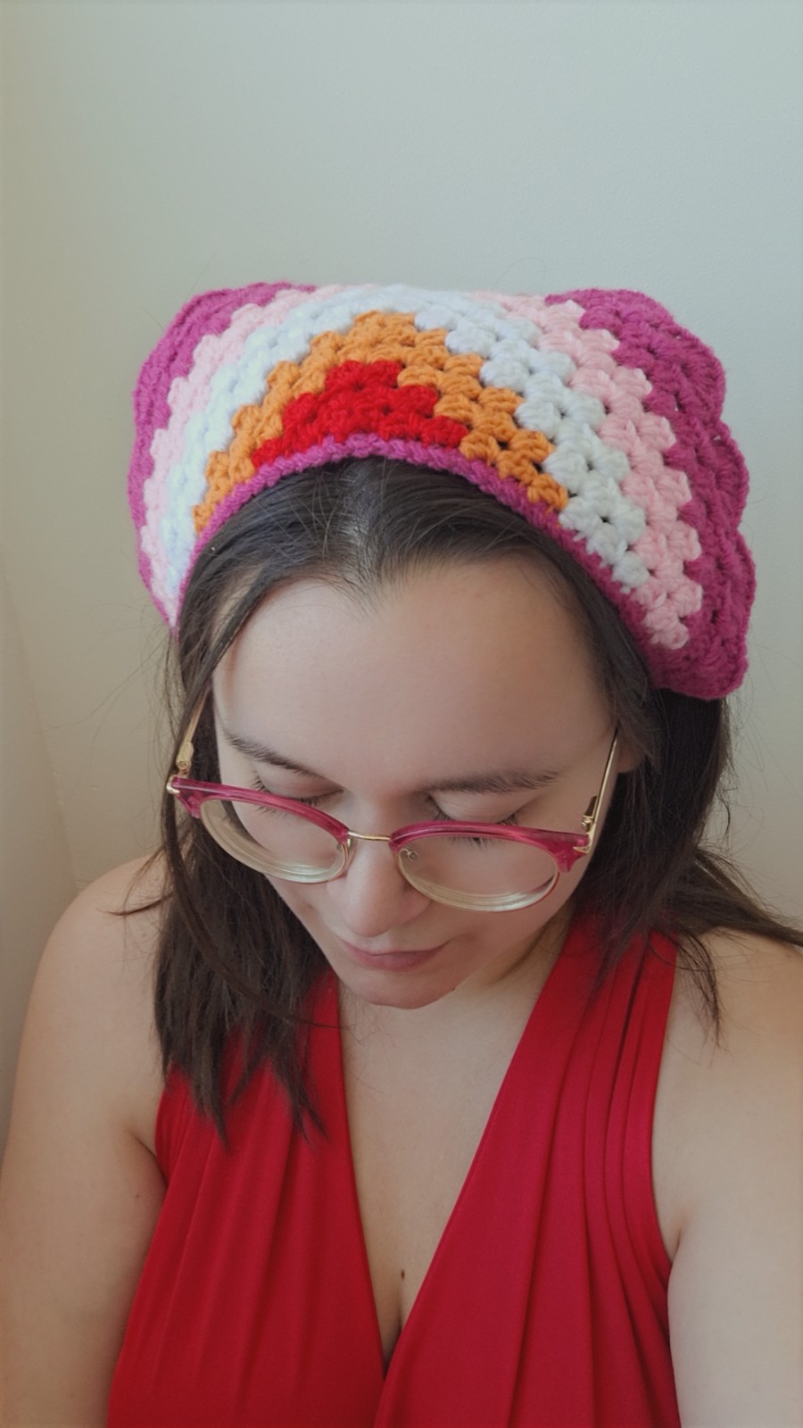 Gehaakte bandana 'Lesbische vlag'