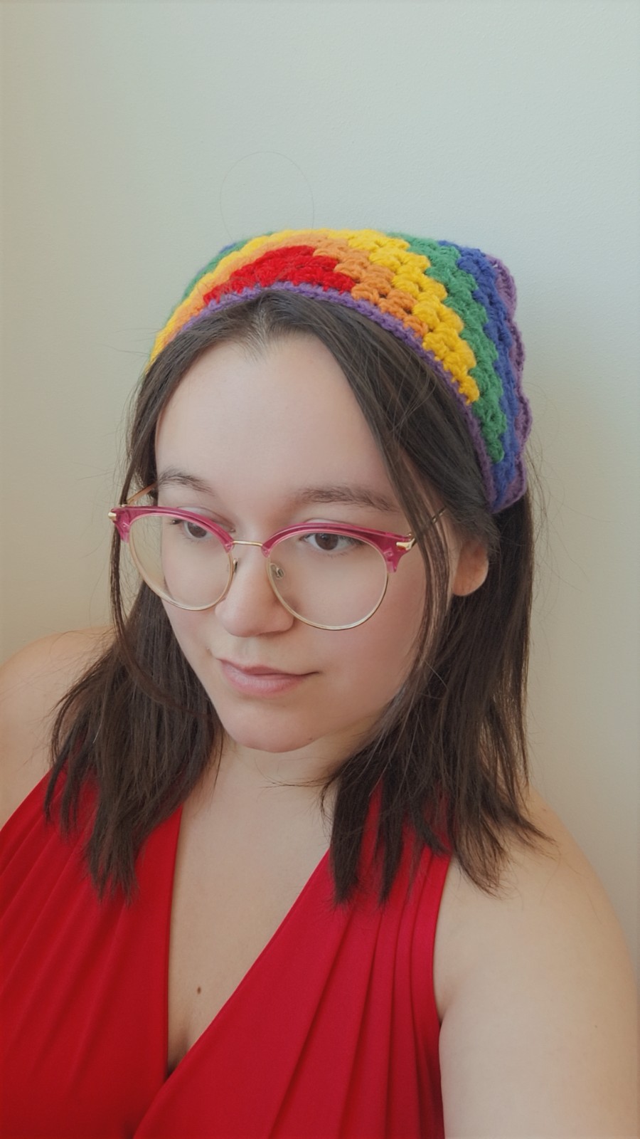 Gehaakte bandana 'Pride regenboog vlag'