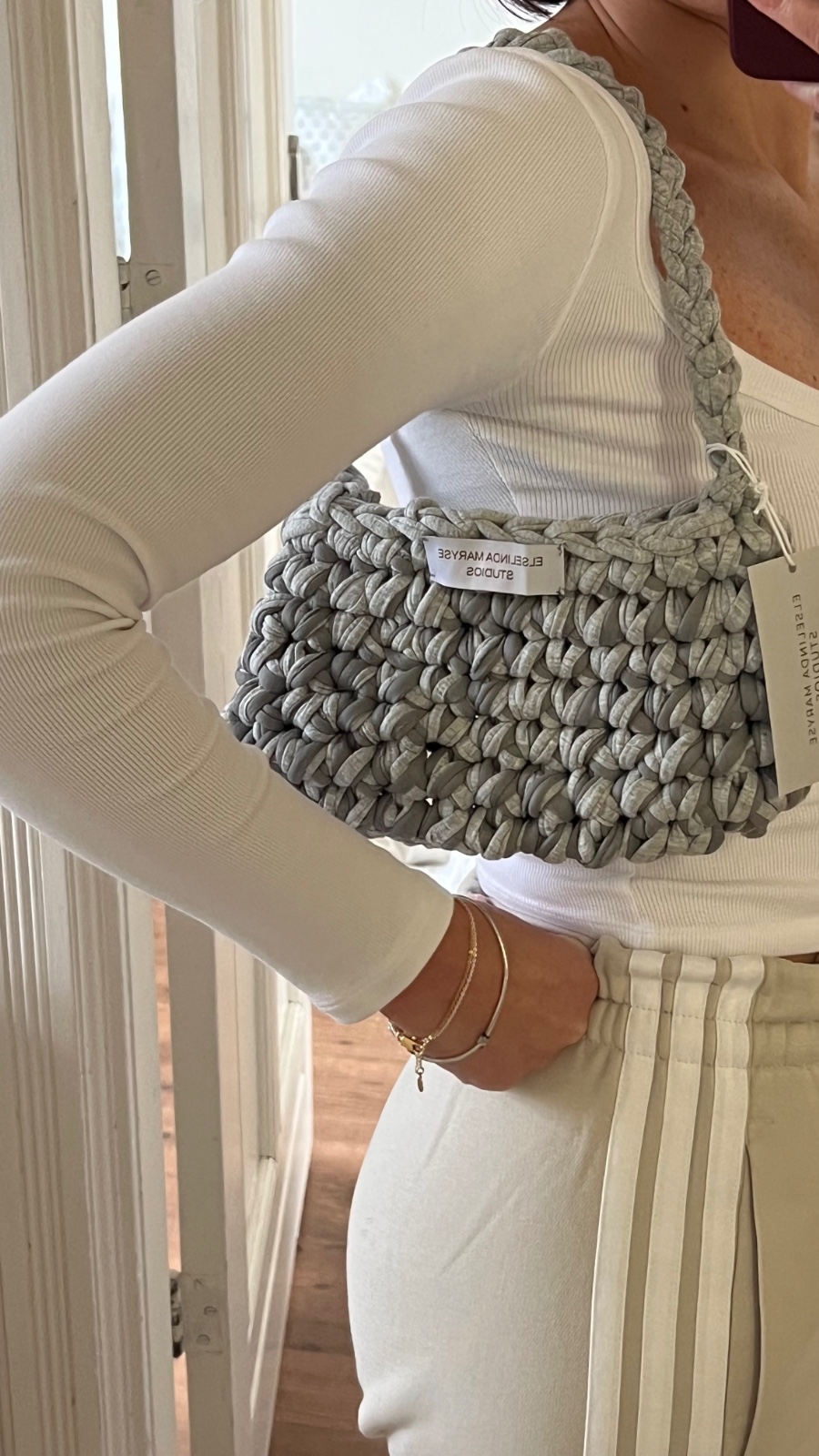 Granite Wave gehaakte schoudertas