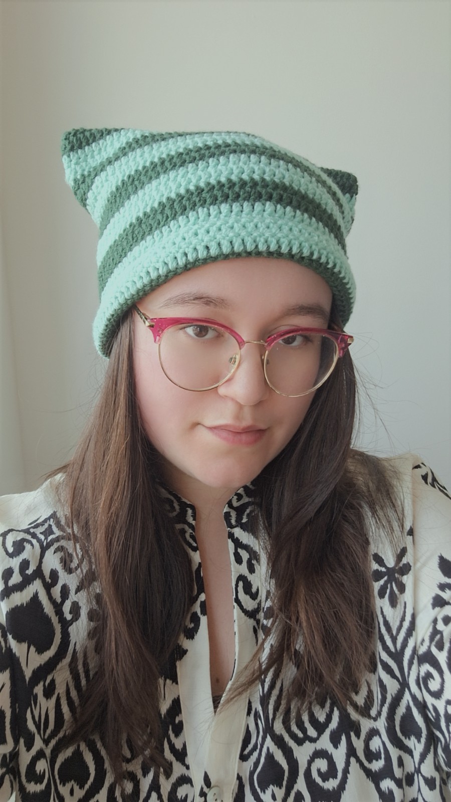 Gehaakte muts | Donkergroen en lichtgroen