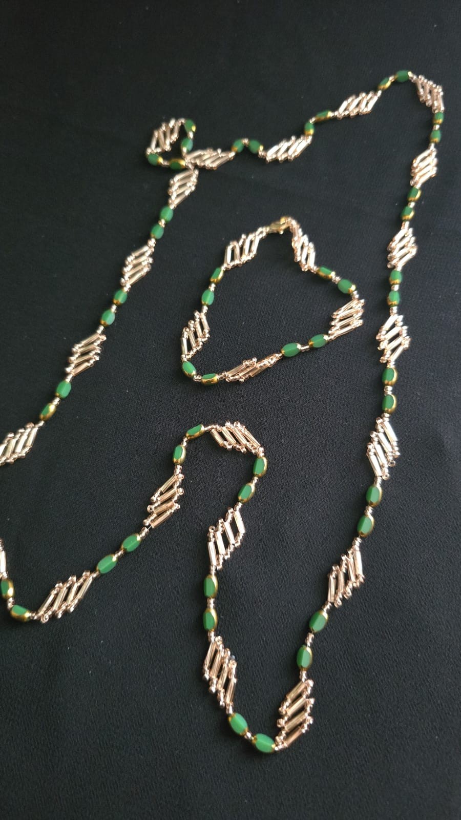 Long neclace golden/green