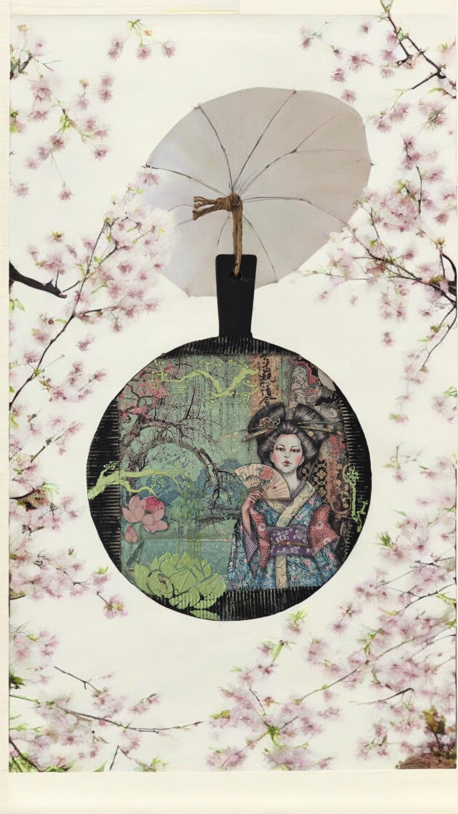 Houten wand bord rond Yuka - 45995 Houten wand bord rond Yuka