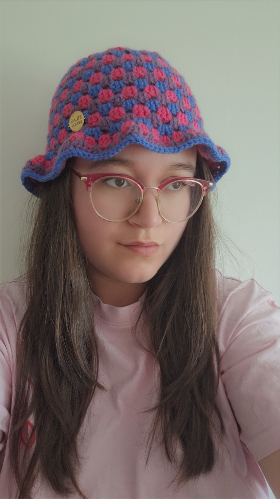 Gehaakte bucket hat | Pride biseksuele vlag - 129974 Gehaakte bucket hat | Pride biseksuele vlag