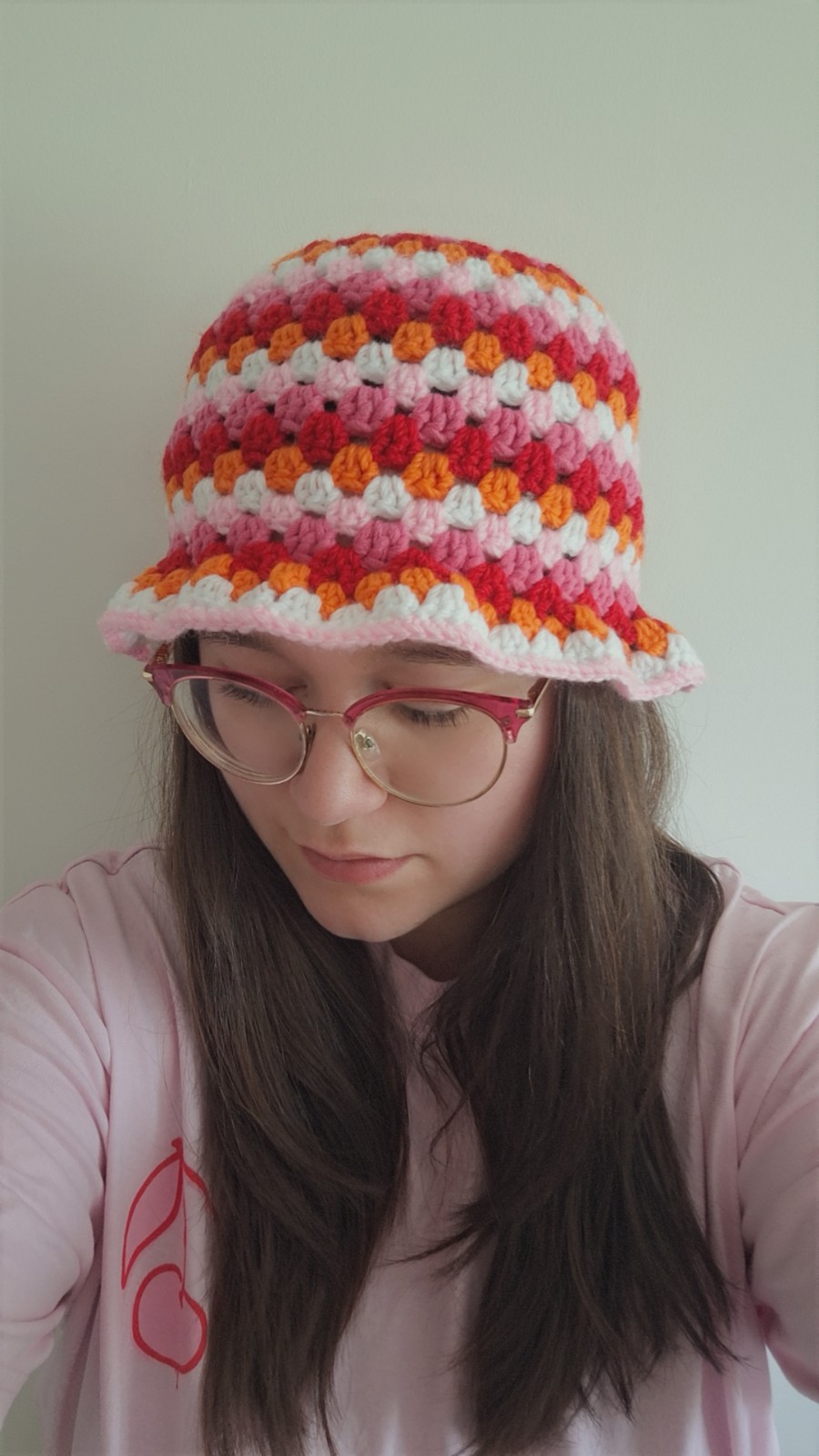 Gehaakte bucket hat | Pride lesbische vlag - 129964 Gehaakte bucket hat | Pride lesbische vlag