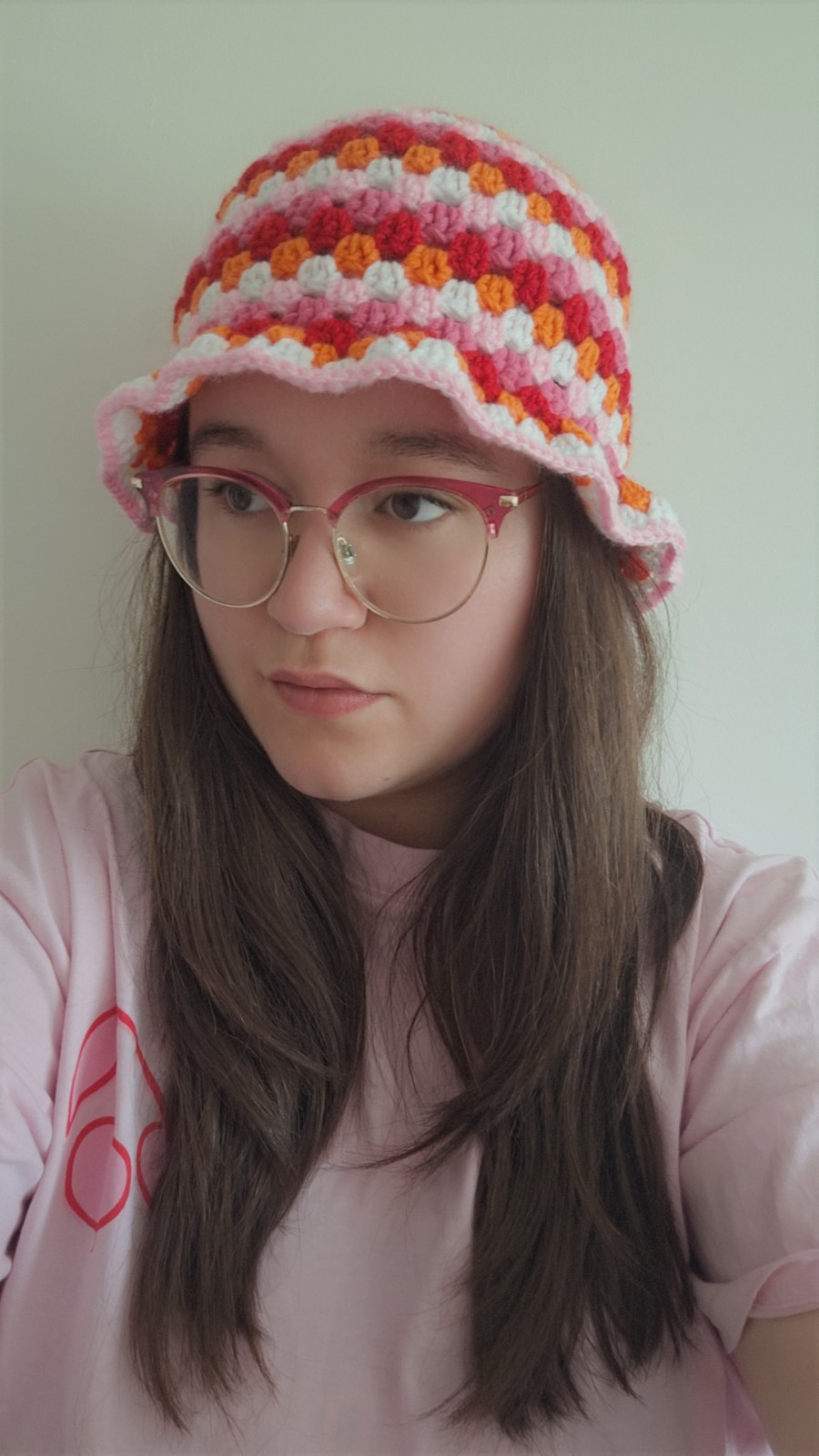 Gehaakte bucket hat | Pride lesbische vlag - 129968 Gehaakte bucket hat | Pride lesbische vlag