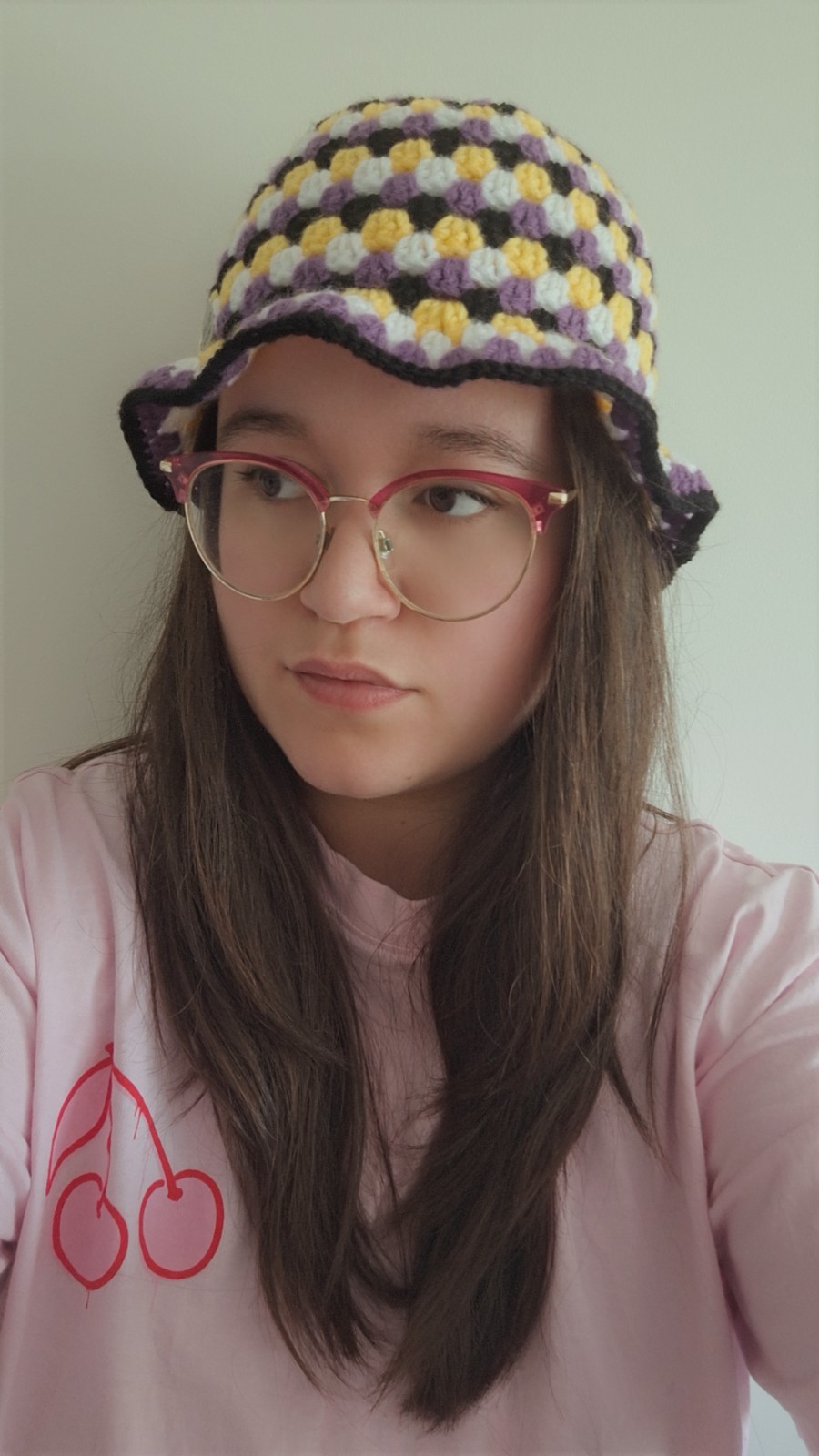 Gehaakte bucket hat | Pride non-binary vlag - 129998 Gehaakte bucket hat | Pride non-binary vlag