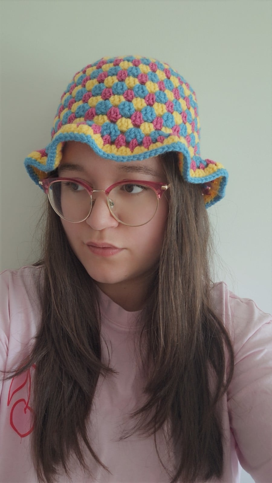 Gehaakte bucket hat | Pride panseksuele vlag - 129985 Gehaakte bucket hat | Pride panseksuele vlag