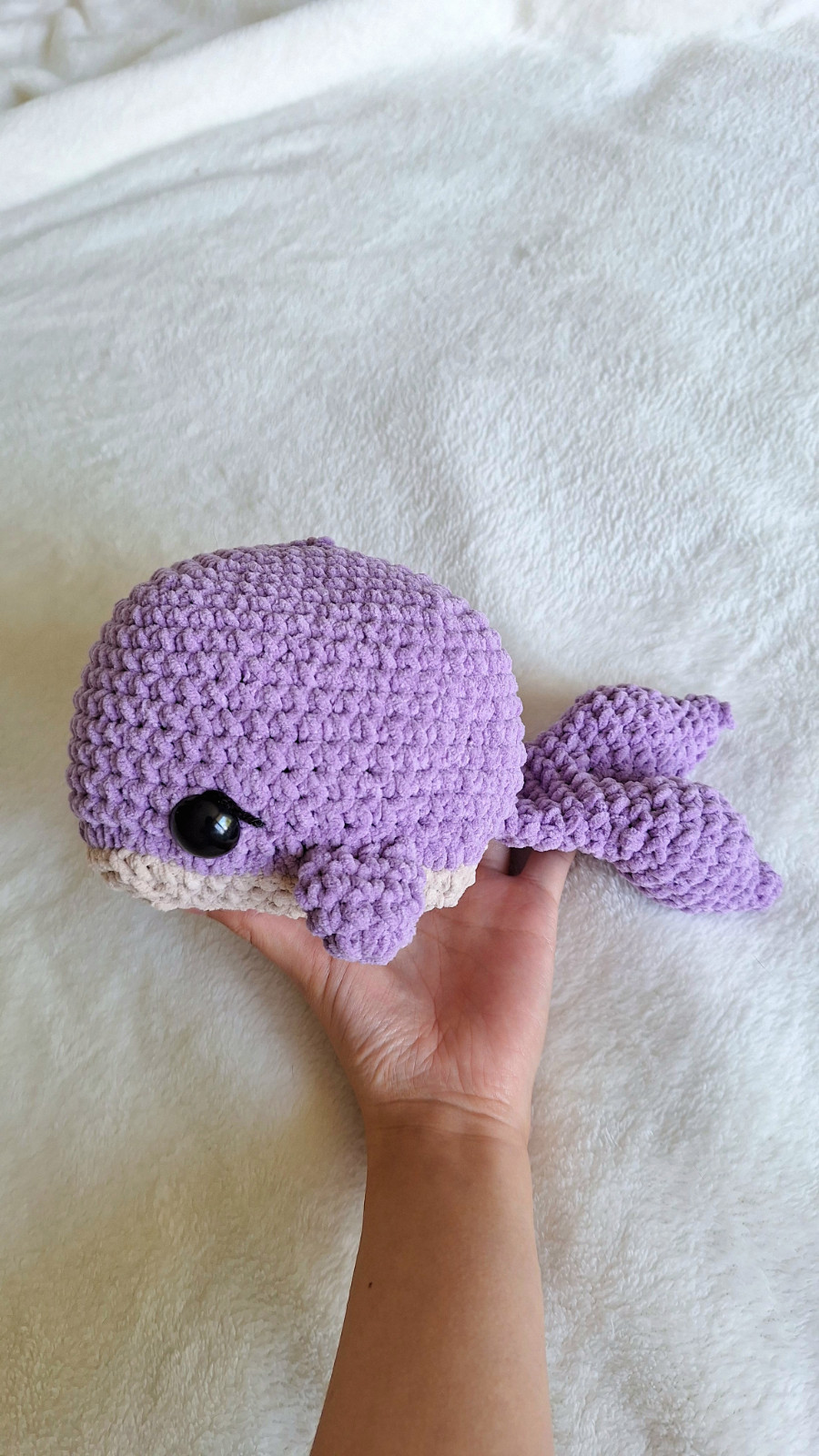Gehaakte lila walvis knuffel - 138664 Gehaakte lila walvis knuffel