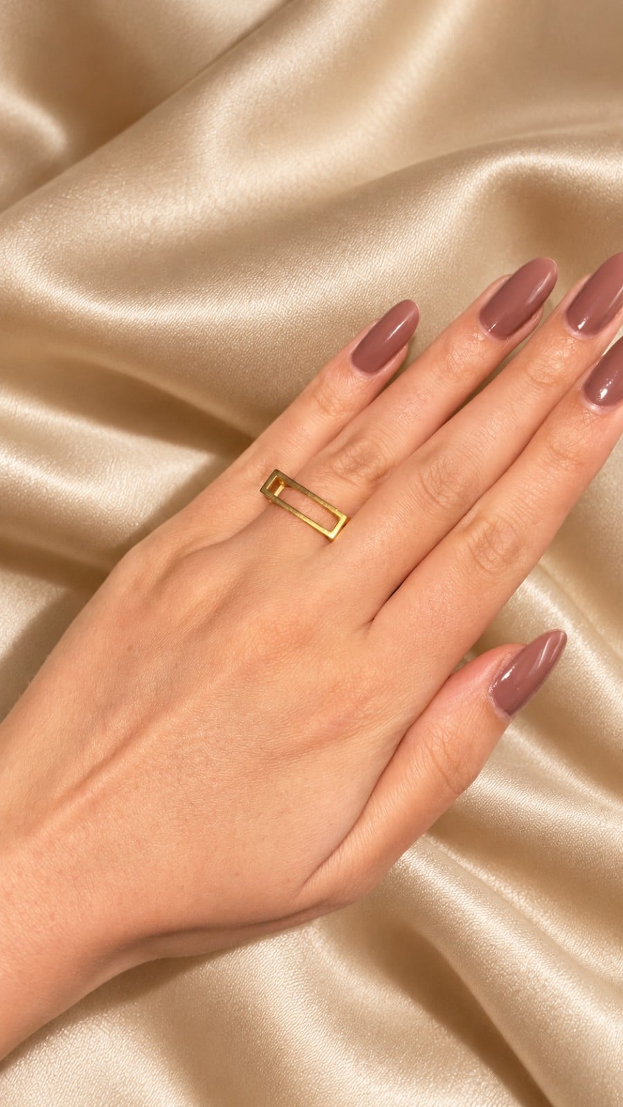 Geometrische Gouden Ring – 925 Sterling Zilver met 18K Goud Verguld… - 155278 Geometrische Gouden Ring – 925 Sterling Zilver met 18K Goud Verguld | Verstelbare Statement Ring – Cleopatra's World