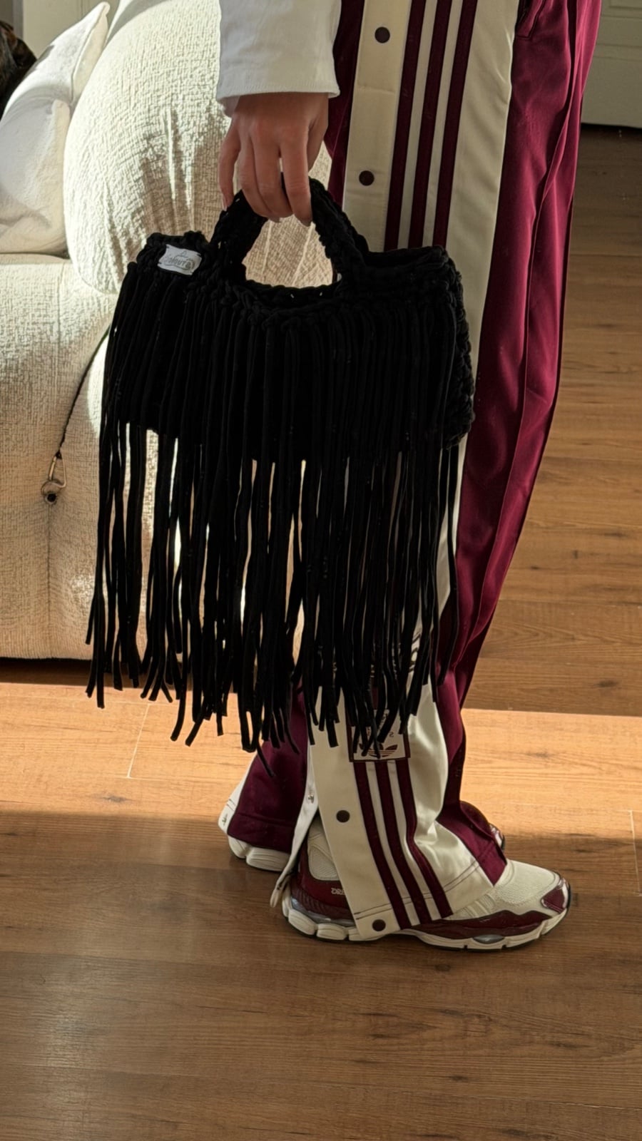 Midnight Fringe Bag – handgemaakte gehaakte handtas met franjes zwa… - 156193 Midnight Fringe Bag – handgemaakte gehaakte handtas met franjes zwart