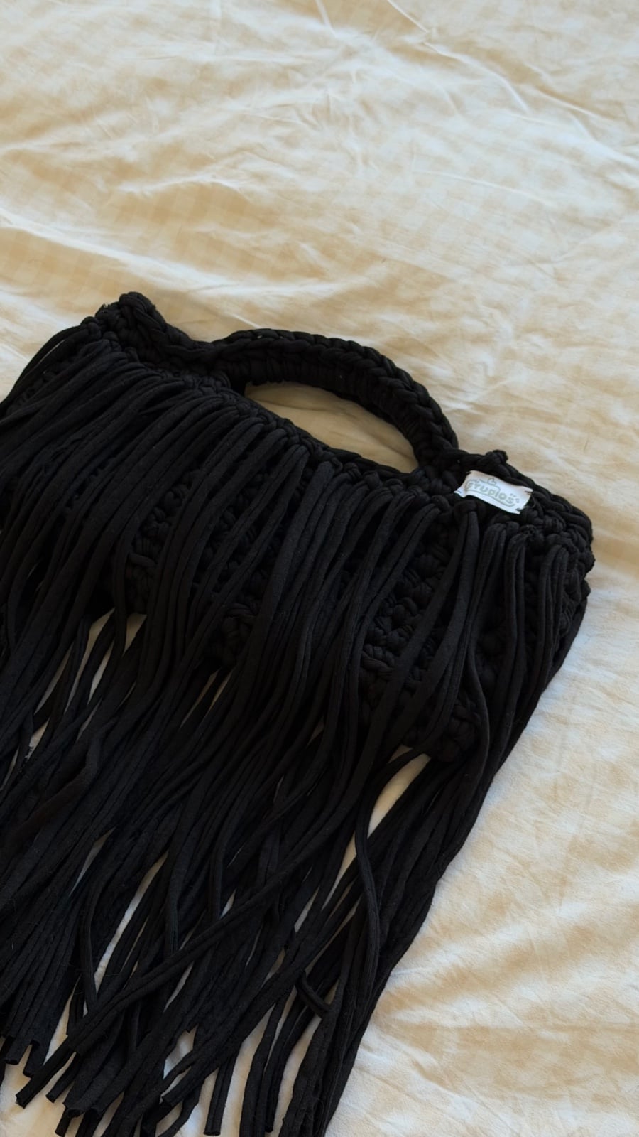 Midnight Fringe Bag – handgemaakte gehaakte handtas met franjes zwa… - 156194 Midnight Fringe Bag – handgemaakte gehaakte handtas met franjes zwart