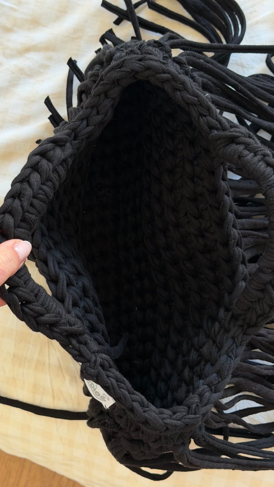 Midnight Fringe Bag – handgemaakte gehaakte handtas met franjes zwa… - 156195 Midnight Fringe Bag – handgemaakte gehaakte handtas met franjes zwart