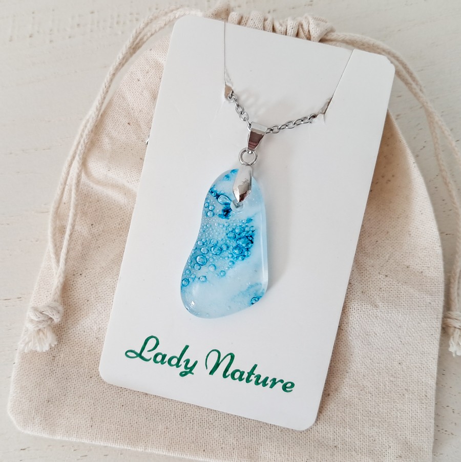 Ocaan golf hangerketting: handgemaakte turkoois glazen waterdruppelsi… - 154263 Ocaan golf hangerketting: handgemaakte turkoois glazen waterdruppelsieraden, op zee geïnspireerde glazen hanger.